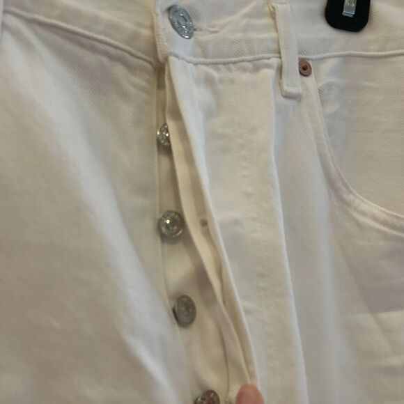 Citizens of Humanity Jeans Barrel Jicama Horseshoe White Wide Leg Raw Hem 29 CoH - Picture 7 of 16